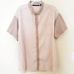 Sean John Men's Cream Button Up Polo Shirt SZ 4XB